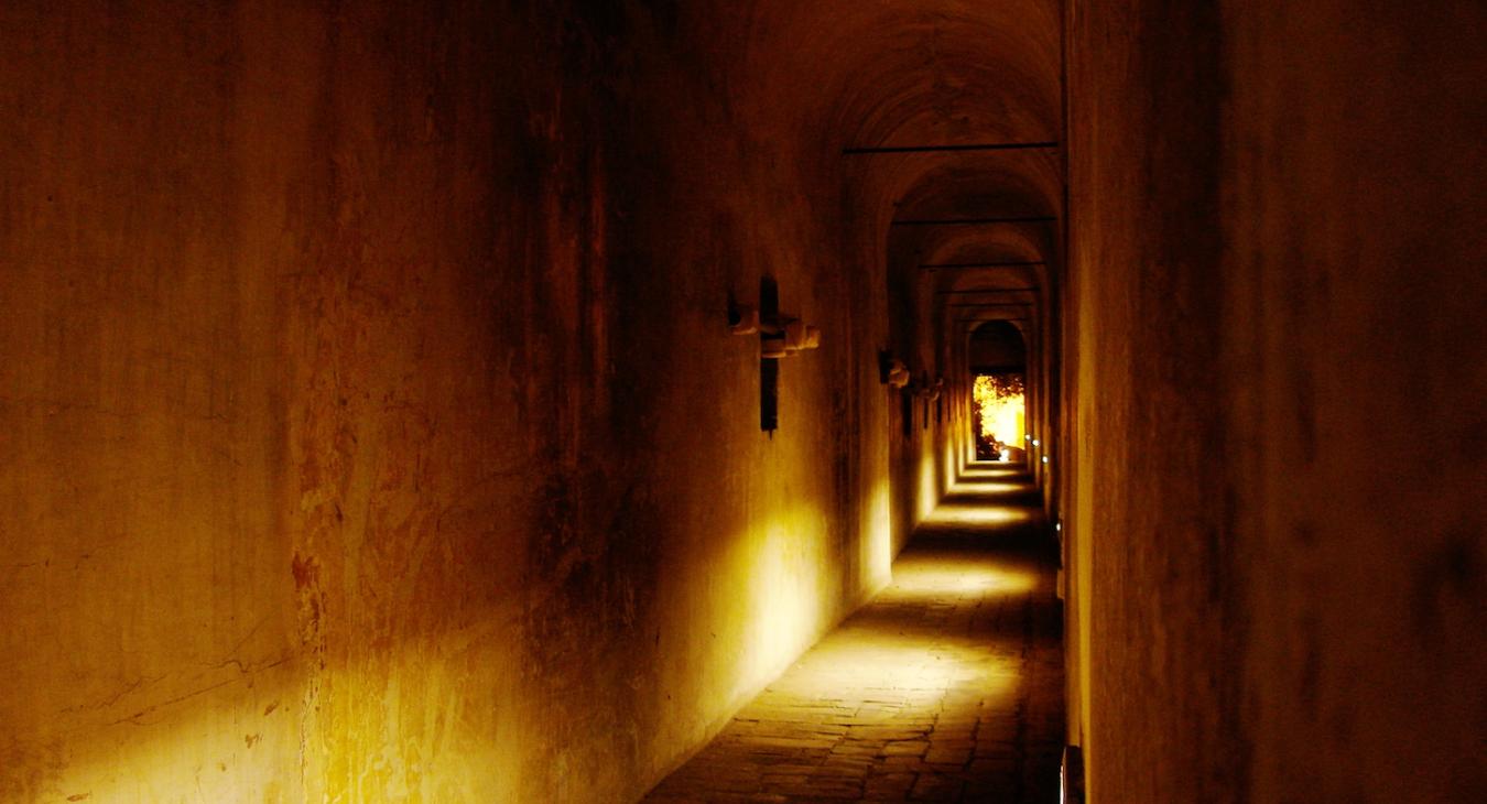 Abbey Passageway Lit Up At Night