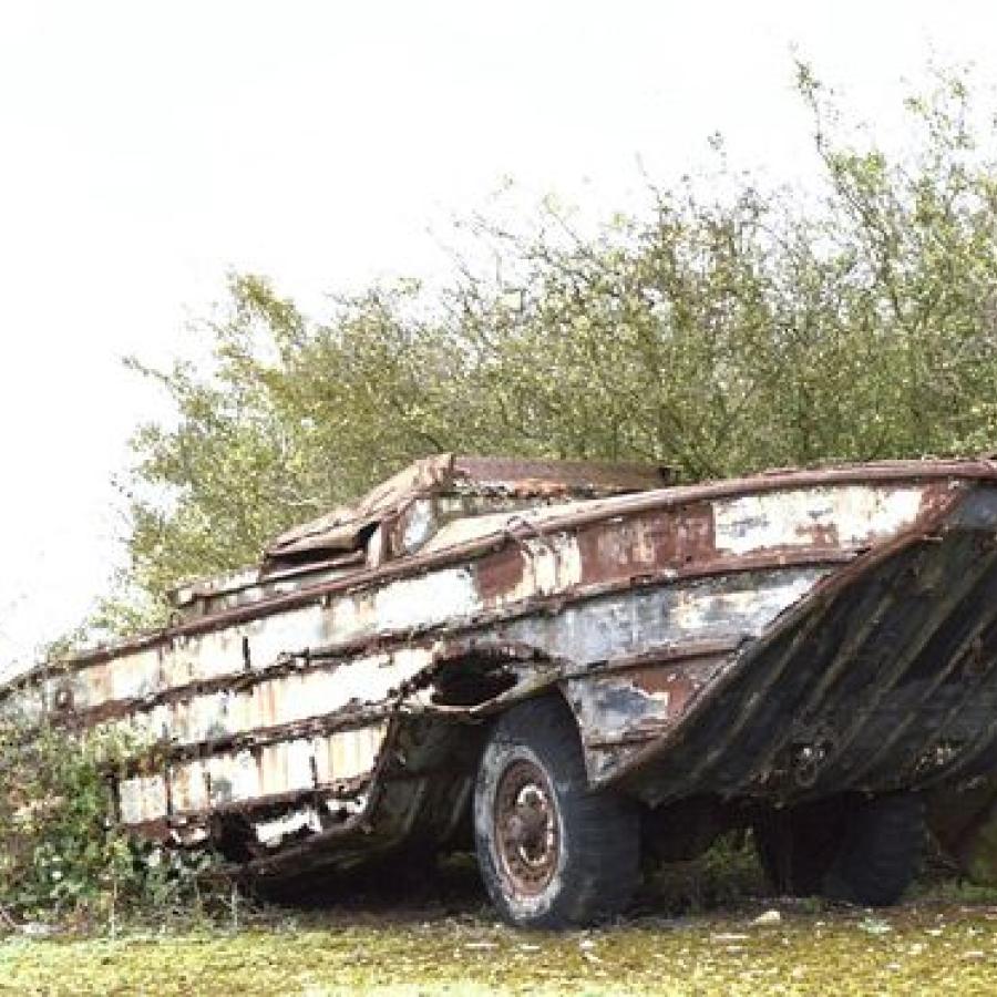 While researching for ideas for Flying Without Wings, I spotted this Rusting legend. It's aDUKW Amphibious World War II vehicle, which was used during the D-Day landings, but now lays decaying at the closed military site at RAF Folkingham in Lincolnshire, which has become known as a graveyard for historic machinery.  Which character in my World War II finds this vehicle and what happened at this secret site? Find out in Flying Without Wings.