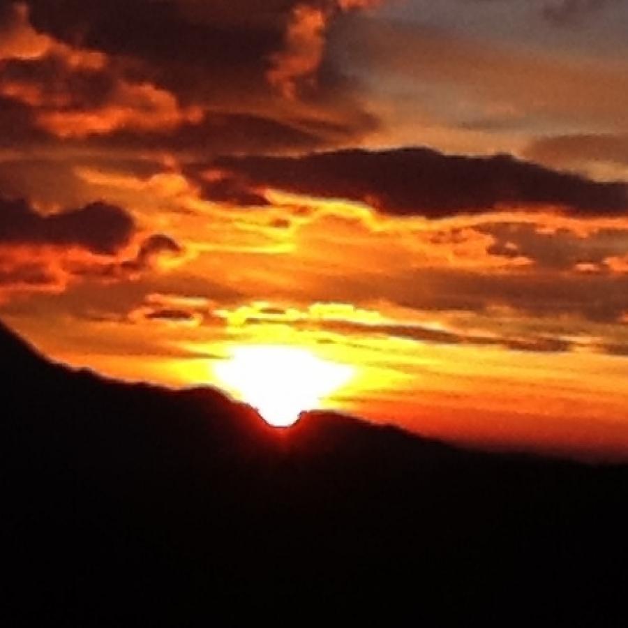 In the stunning view we have in our new Spanish home, far in the distance I can see this heart shaped mountain. 